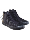 CONVERSE Кеды женские высокие (Vietnam) 14685 Черные с замочками 