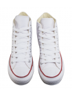 CONVERSE Кеды кожа унисекс высокие (Vietnam) 14694 Белый с красной полосой