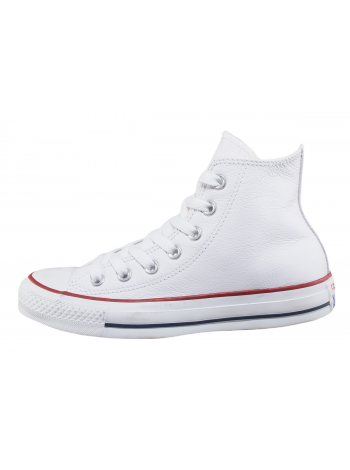 CONVERSE Кеды кожа унисекс высокие (Vietnam) 14694 Белый с красной полосой